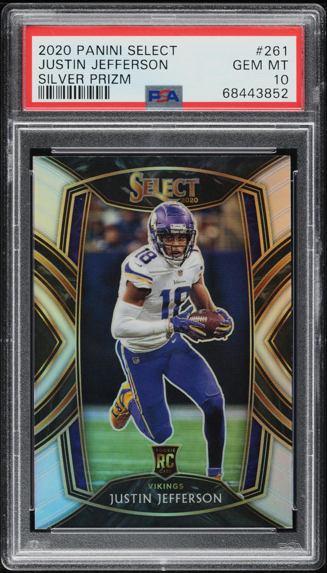 2020 Select Club Level Silver Prizm Justin Jefferson ROOKIE #261 PSA 10 GEM MINT