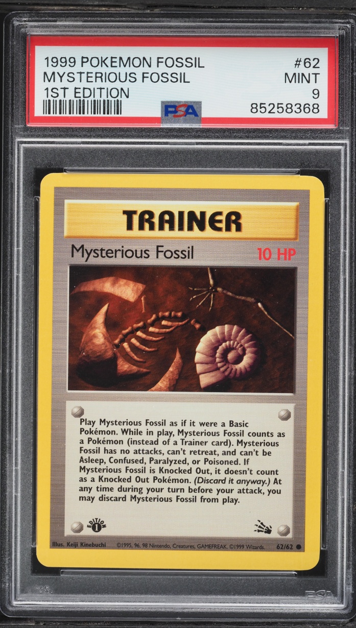 1999 Pokemon Fossil 1st Edition Mysterious Fossil #62 PSA 9 MINT