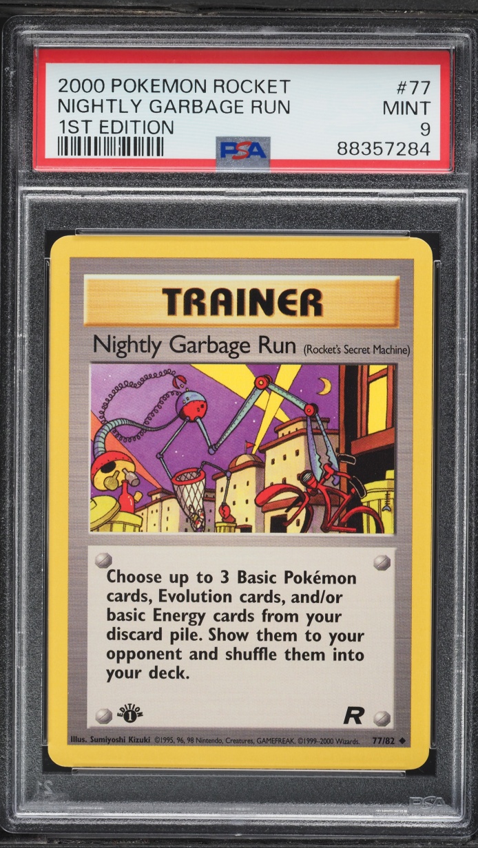 2000 Pokemon Team Rocket 1st Edition Nightly Garbage Run #77 PSA 9 MINT