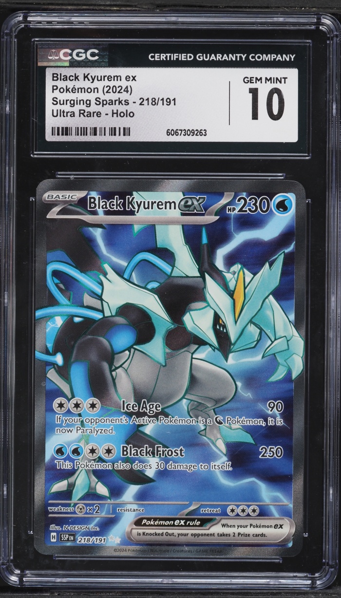 2024 Pokemon Scarlet & Violet Surging Sparks Full Art Black Kyurem ex #218 CGC 10 GEM MINT