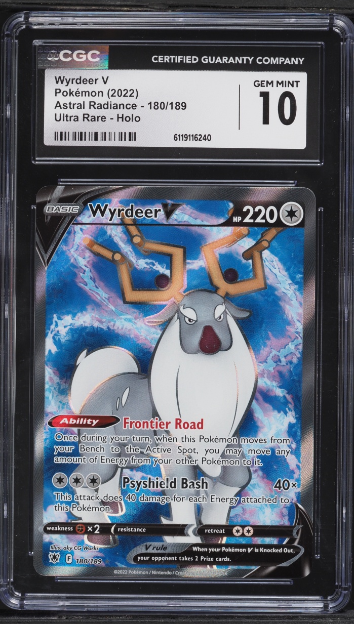 2022 Pokemon Sword & Shield Astral Radiance Full Art Wyrdeer V #180 CGC 10 GEM MINT