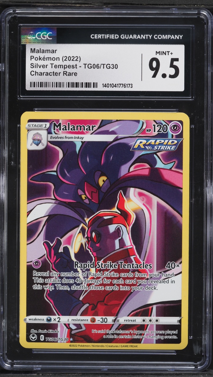 2022 Pokemon Sword & Shield Silver Tempest CHR Malamar #TG06 CGC 9.5 MINT+