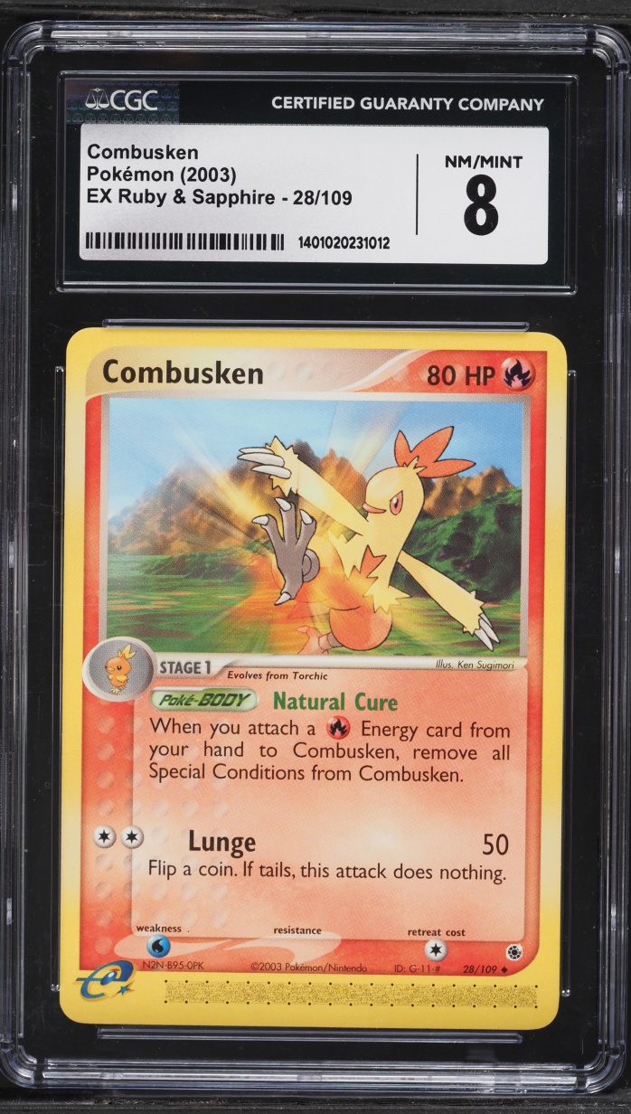 2003 Pokemon EX Ruby & Sapphire Combusken #28 CGC 8 NM-MT