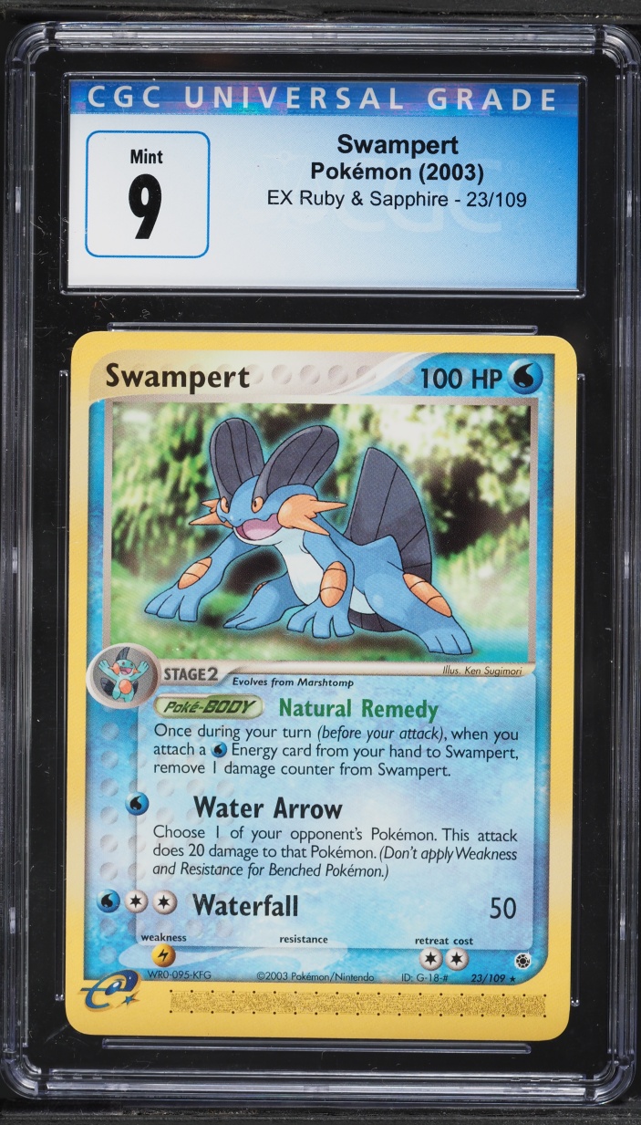2003 Pokemon EX Ruby & Sapphire Swampert #23 CGC 9 MINT