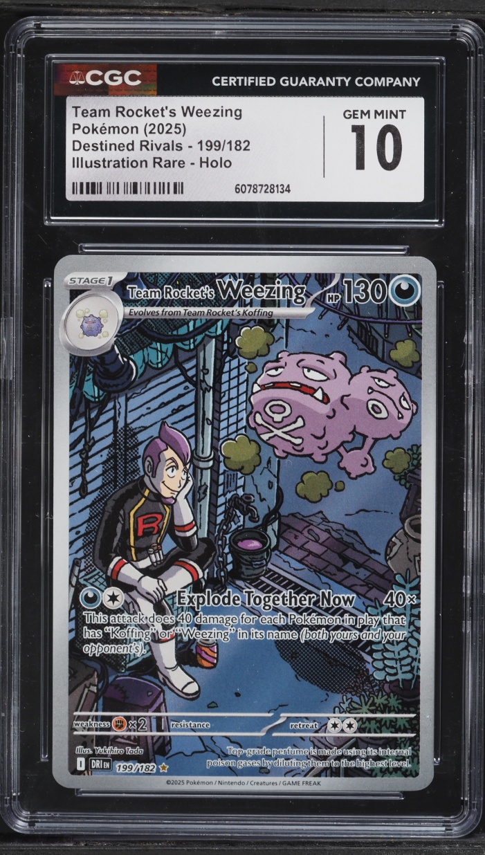 2025 Pokemon Scarlet & Violet Destined Rivals IR Team Rocket's Weezing #199 CGC 10 GEM MINT