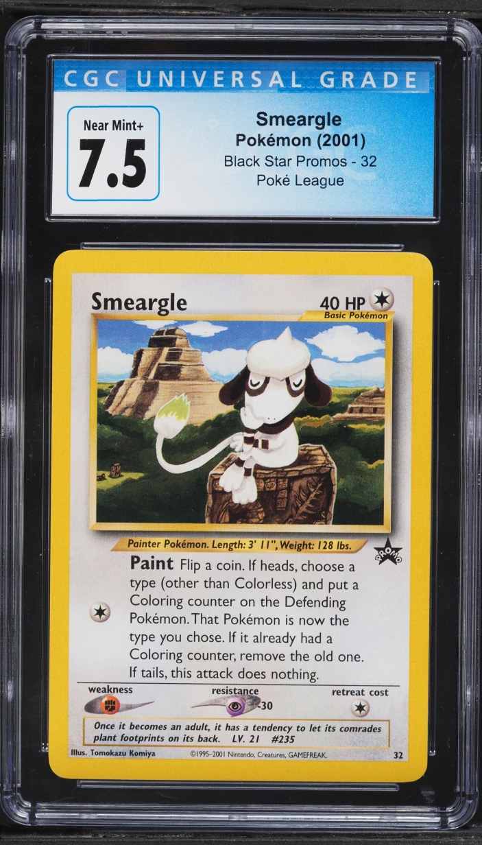 2001 Pokemon League Black Star Promo Smeargle #32 CGC 7.5 NRMT+