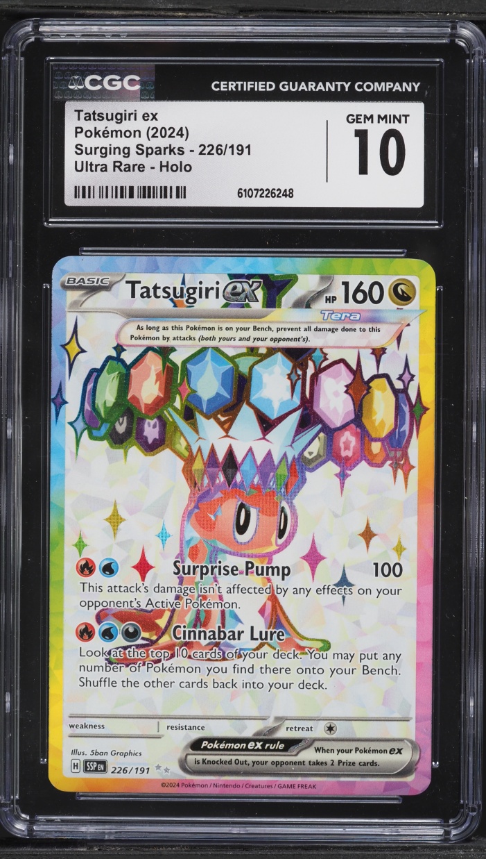 2024 Pokemon Scarlet & Violet Surging Sparks Full Art Tatsugiri ex #226 CGC 10 GEM MINT