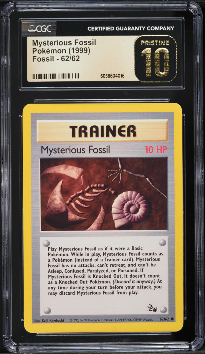 1999 Pokemon Fossil Mysterious Fossil #62 CGC 10 PRISTINE