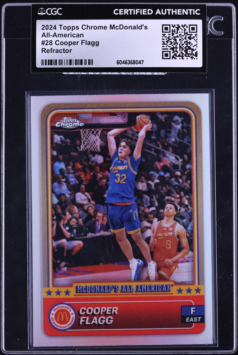 2024 Topps Chrome McDonald's All-American Refractor Cooper Flagg RC #28 CGC AUTH