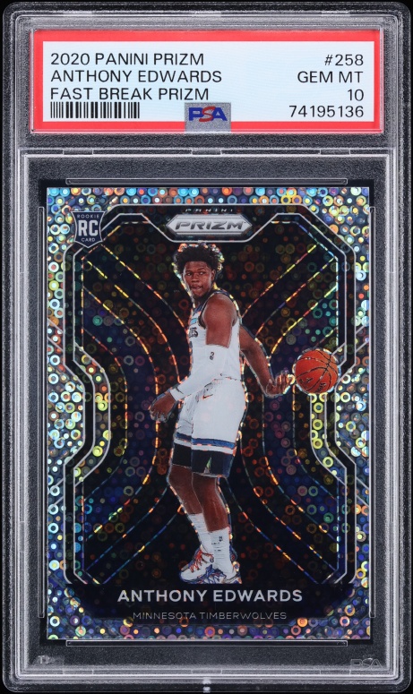 2020 Panini Prizm Fast Break Anthony Edwards ROOKIE #258 PSA 10 GEM MINT