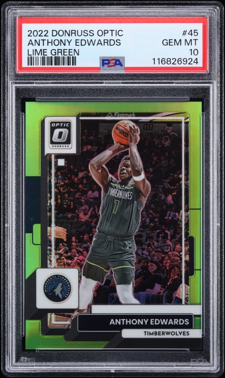 2022 Donruss Optic Lime Green Anthony Edwards /149 #45 PSA 10 GEM MINT