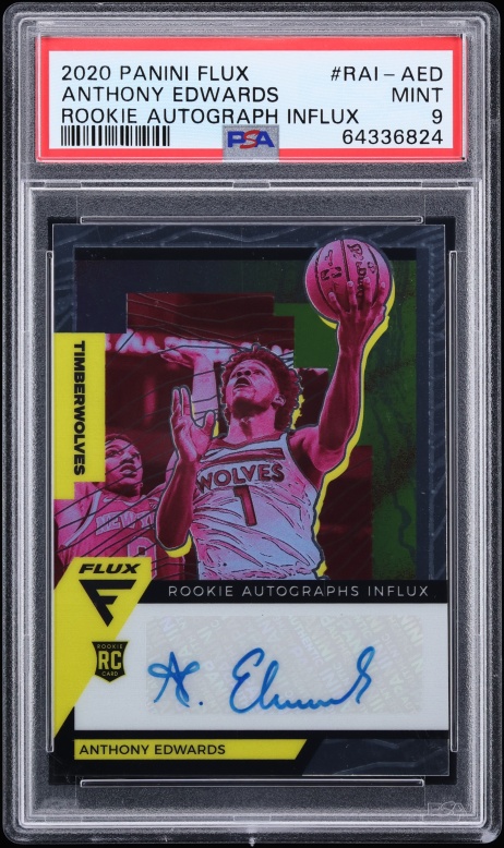 2020 Panini Flux Influx Anthony Edwards ROOKIE AUTO #RAI-AED PSA 9 MINT
