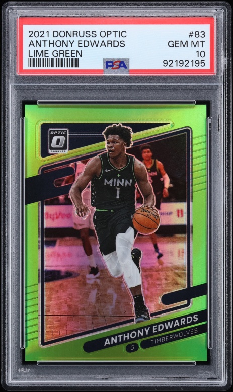 2021 Donruss Optic Lime Green Anthony Edwards /149 #83 PSA 10 GEM MINT
