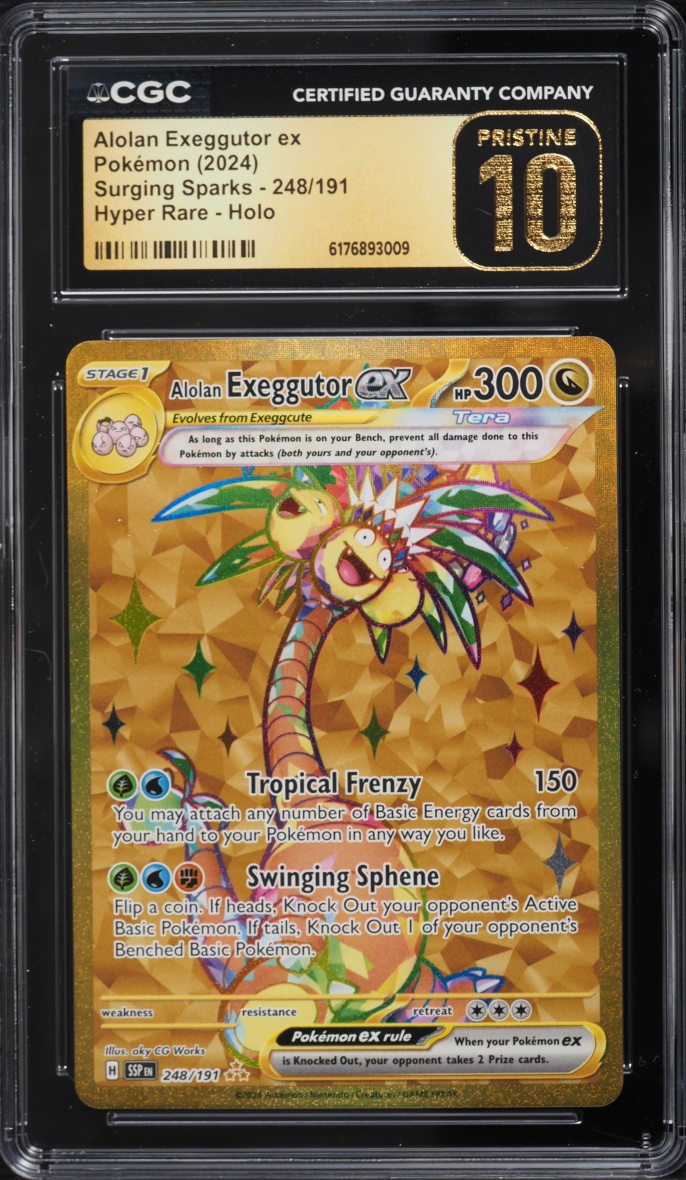 2024 Pokemon Scarlet & Violet Surging Sparks Gold Rare Alolan Exeggutor ex #248 CGC 10 PRISTINE
