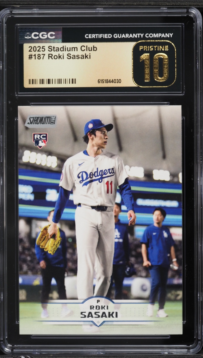 2025 Stadium Club Roki Sasaki ROOKIE #187 CGC 10 PRISTINE