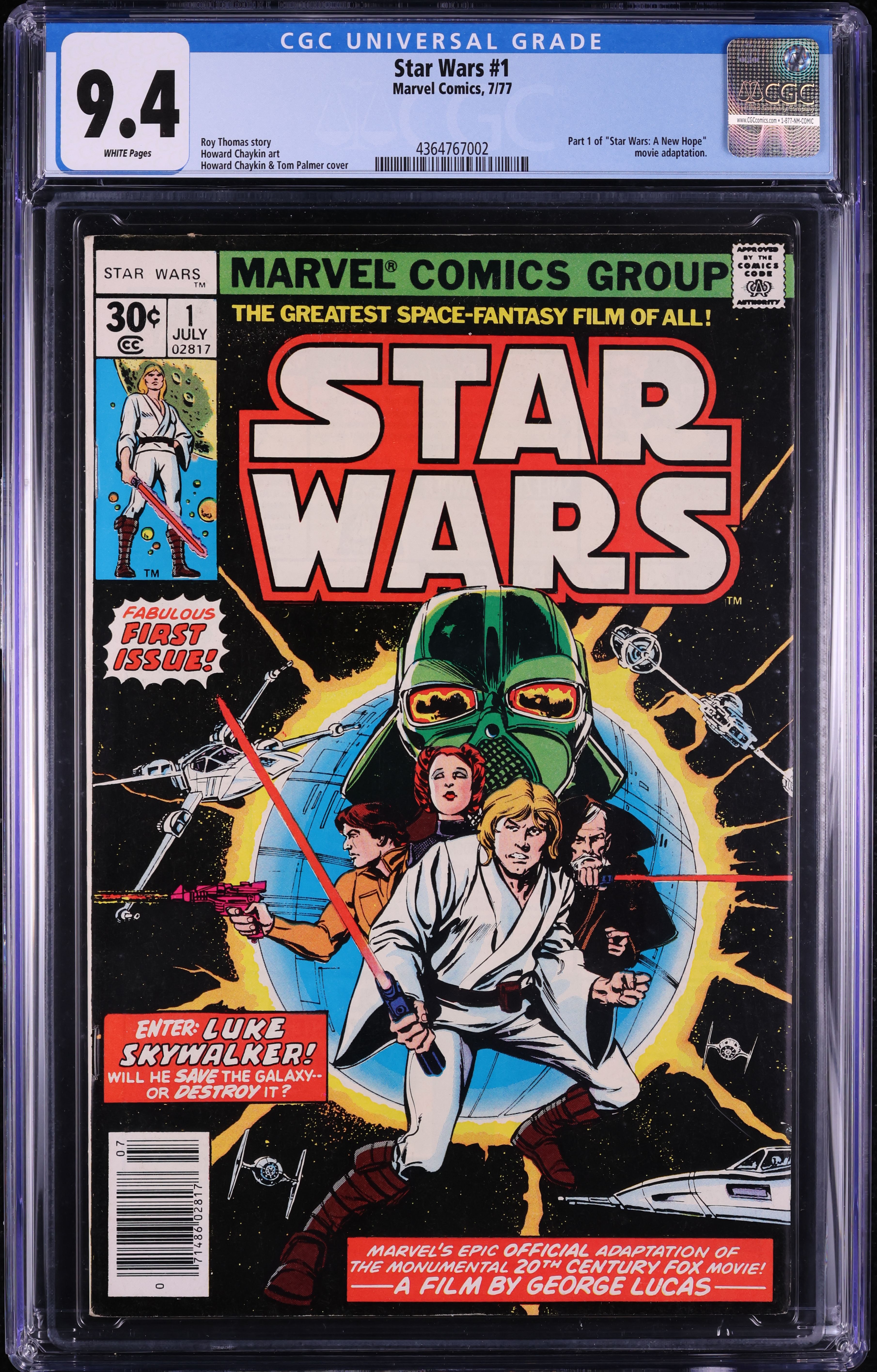 Star Wars #1 (Marvel, 1977) CGC 9.4 White Pages