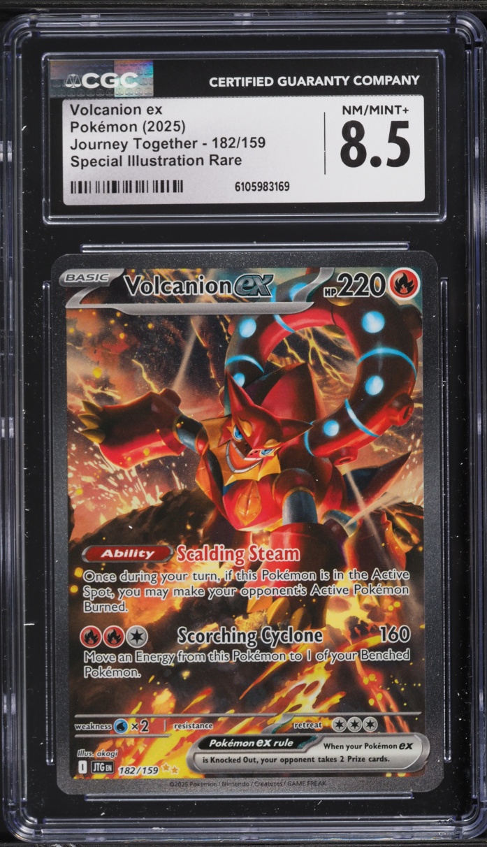 2025 Pokemon Scarlet & Violet Journey Together SIR Volcanion ex #182 CGC 8.5 NM-MT+