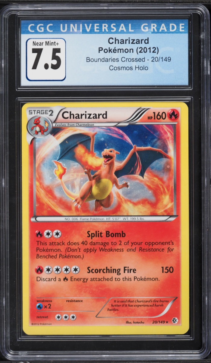 2012 Pokemon Black & White Boundaries Crossed Cosmos Holo Charizard #20 CGC 7.5 NRMT+