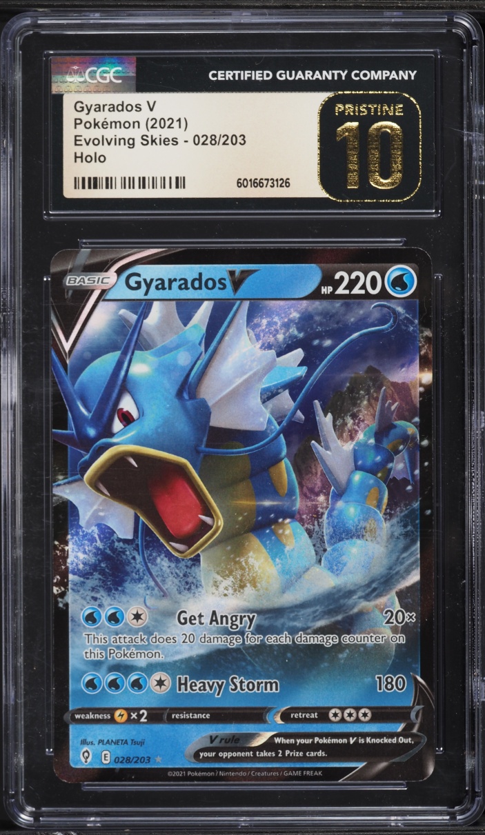 2021 Pokemon Sword & Shield Evolving Skies Full Art Gyarados V #28 CGC 10 PRISTINE