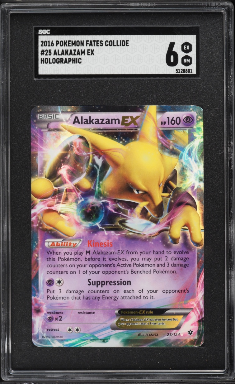 2016 Pokemon XY Fates Collide Holo Alakazam EX #25 SGC 6 EXMT