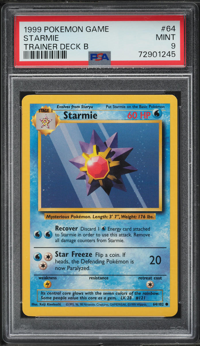 1999 Pokemon Base Set Trainer Deck B Starmie #64 PSA 9 MINT