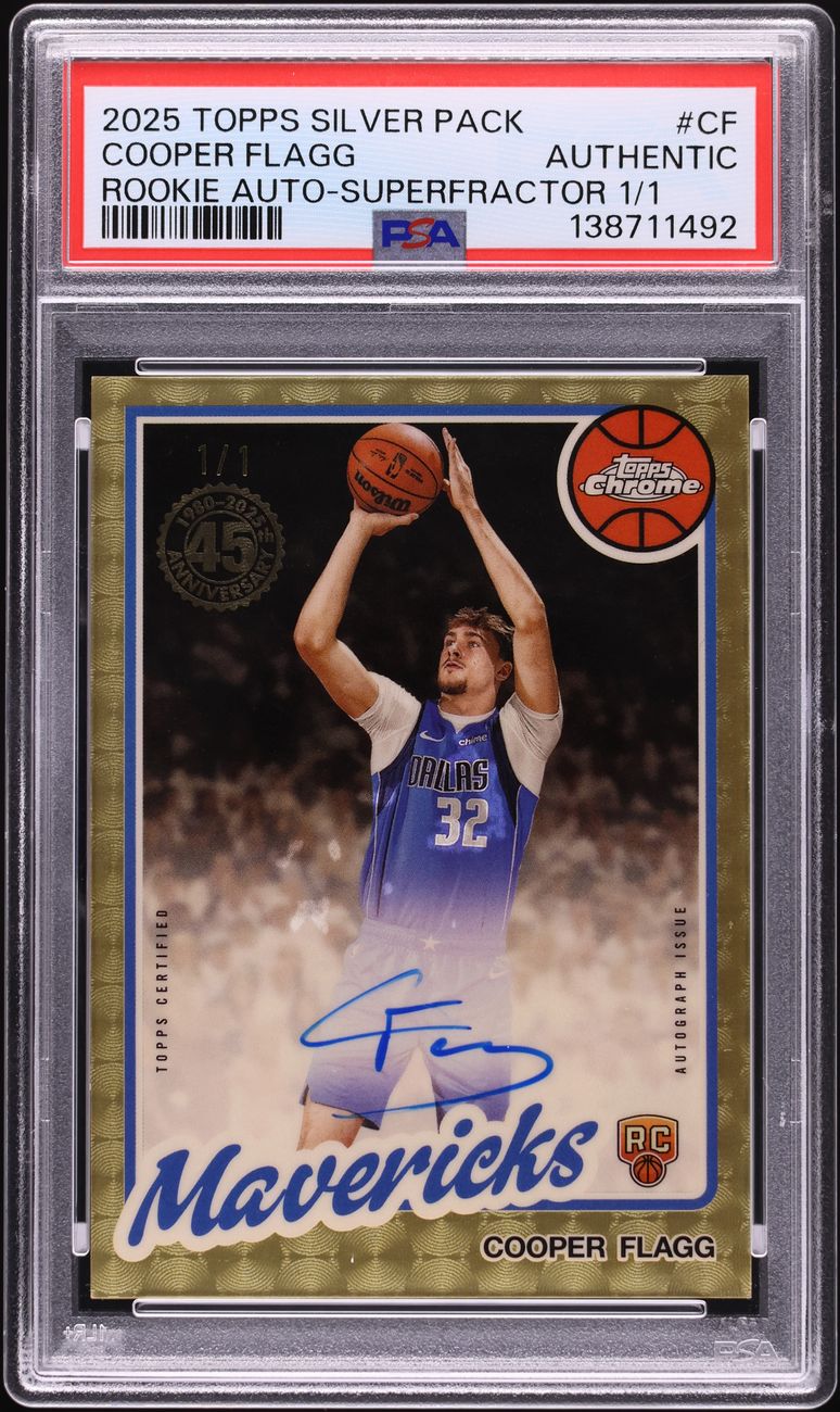 2025 Topps Chrome Silver Pack '80 Superfractor Cooper Flagg ROOKIE AUTO 1/1 #80CR2-CF PSA AUTH