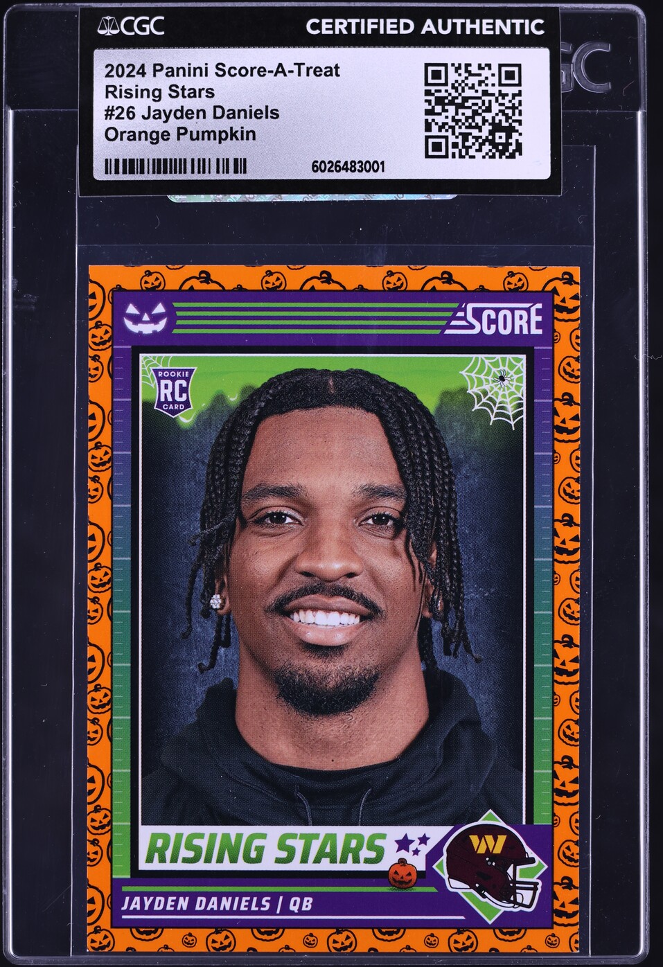 2024 Score-A-Treat Rising Stars Orange Pumpkin Jayden Daniels RC #26 CGC AUTH