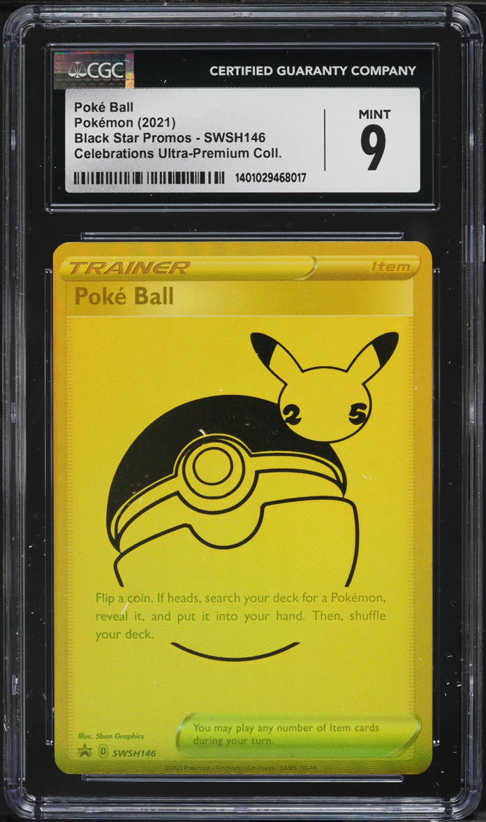 2021 Pokemon Sword & Shield Promo Celebrations Ultra Premium Poke Ball #SWSH146 CGC 9 MINT