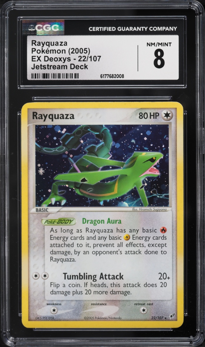 2005 Pokemon EX Deoxys Jetstream Deck Holo Rayquaza #22 CGC 8 NM-MT