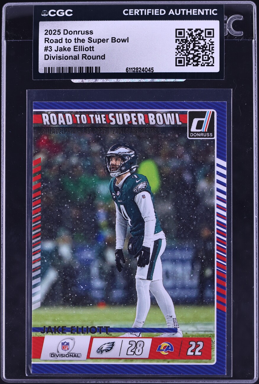 2025 Donruss Road To The Super Bowl Divisional Round Jake Elliott #3 CGC AUTH