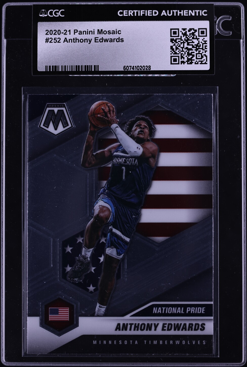2020 Panini Mosaic Anthony Edwards ROOKIE #252 CGC AUTH