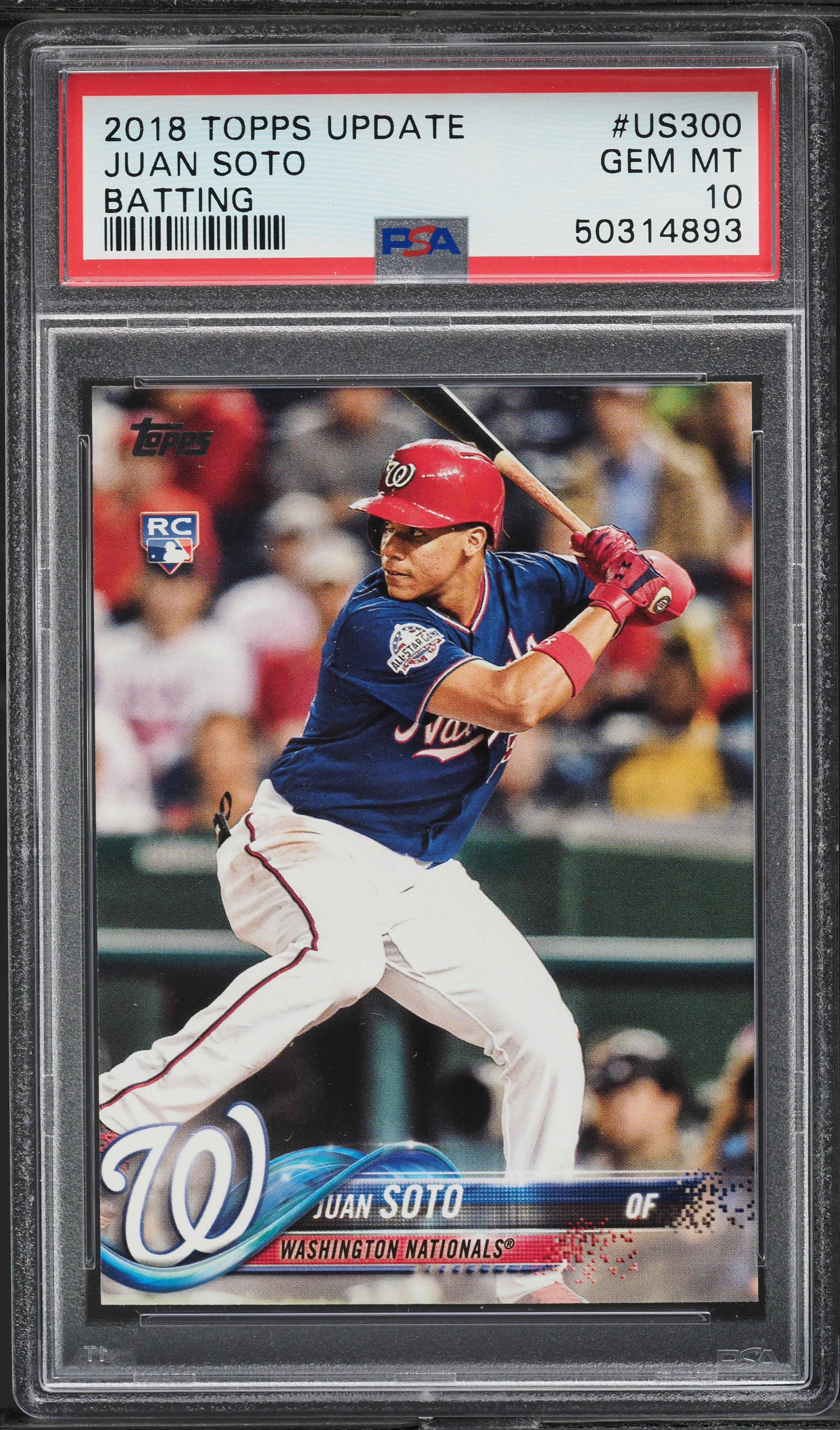 2018 Topps Update Batting Juan Soto ROOKIE #US300 PSA 10 GEM MINT