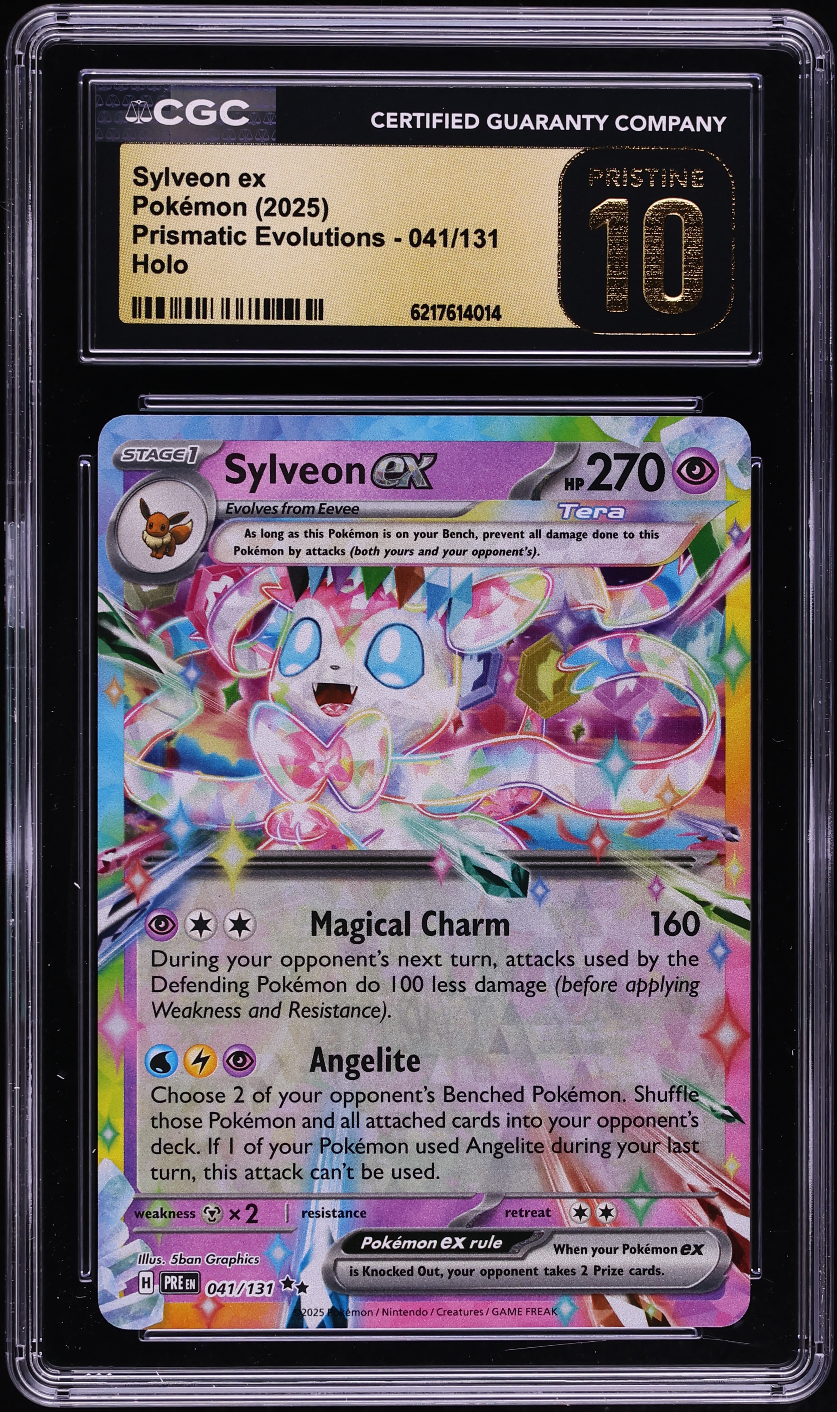 2025 Pokemon Scarlet & Violet Prismatic Evolutions Holo Sylveon Ex #41 CGC 10 PRISTINE