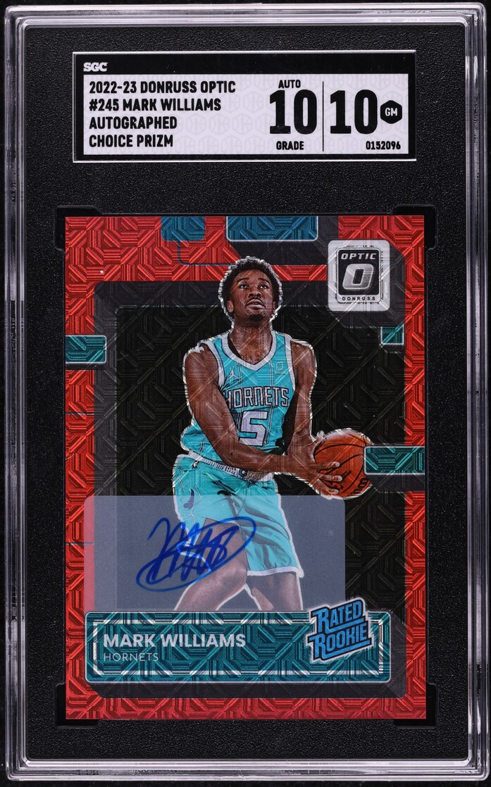 2022 Donruss Optic Choice Prizm Mark Williams ROOKIE AUTO #245 SGC 10 GEM MINT