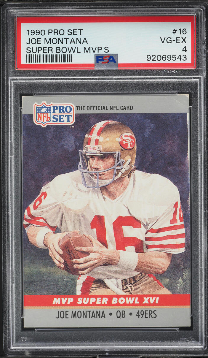 1990 Pro Set Super Bowl MVP's Joe Montana #16 PSA 4 VGEX