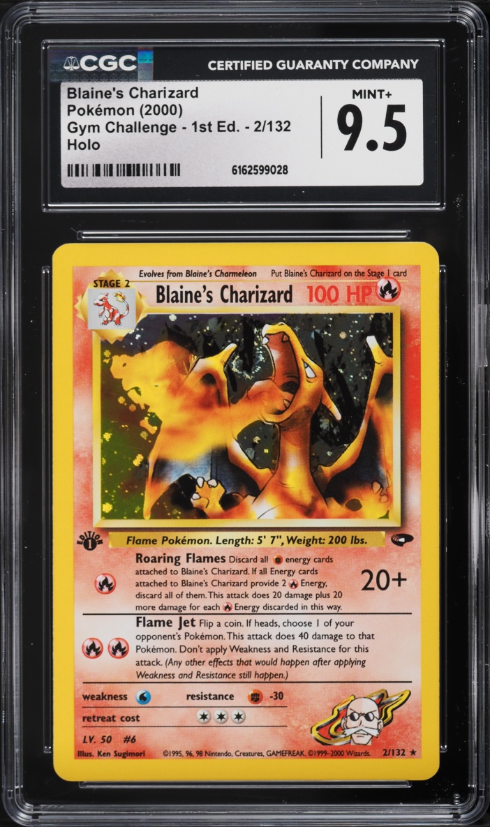 2000 Pokemon Gym Challenge 1st Edition Holo Blaine's Charizard #2 CGC 9.5 MINT+
