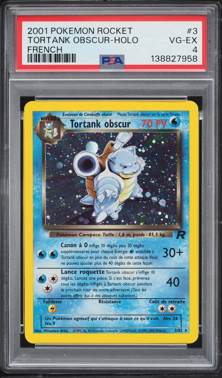 2001 Pokemon French Team Rocket Holo Dark Blastoise #3 PSA 4 VGEX