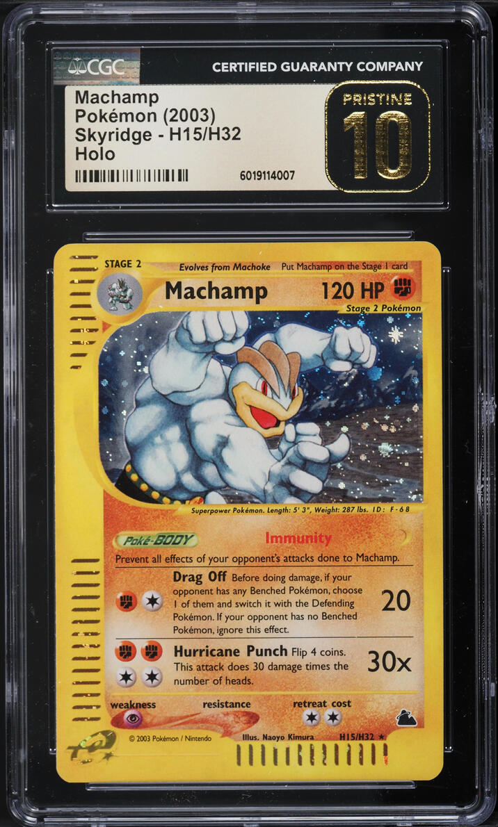 2003 Pokemon Skyridge Holo Machamp #H15 CGC 10 PRISTINE