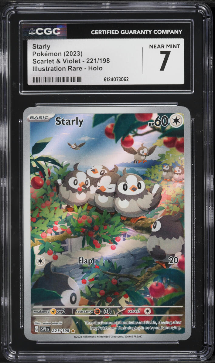 2023 Pokemon Scarlet & Violet IR Starly #221 CGC 7 NRMT