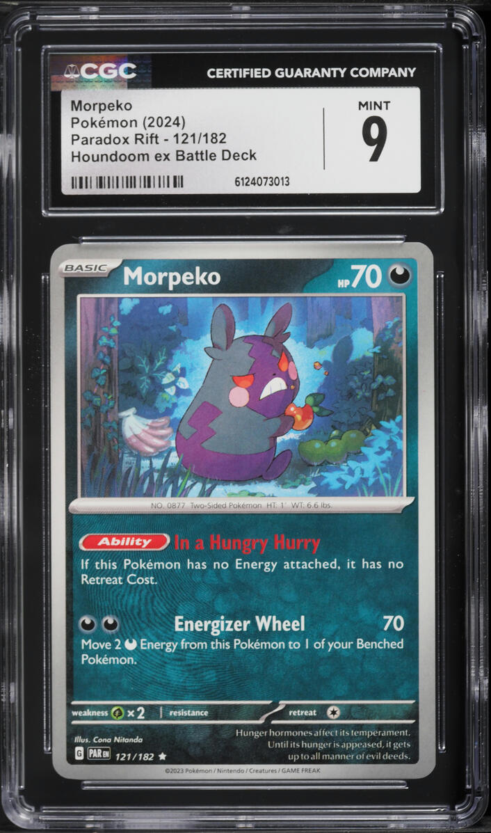 2024 Pokemon Paradox Rift Houndoom ex Battle Deck Morpeko #121 CGC 9 MINT