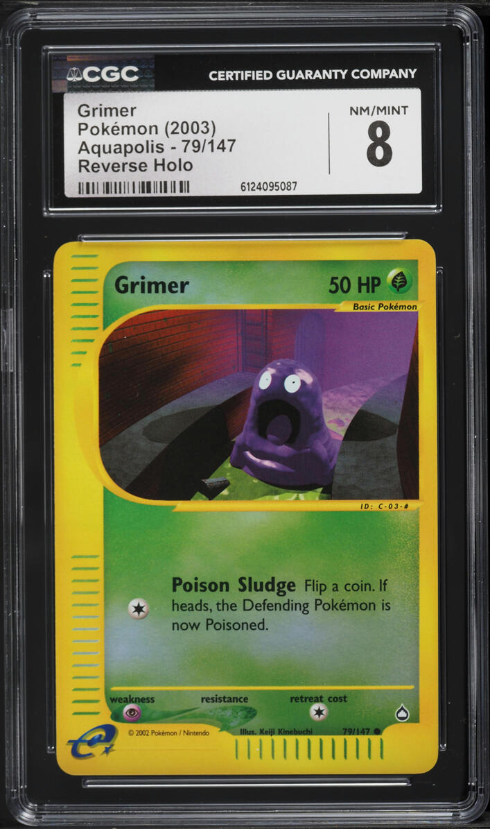 2003 Pokemon Aquapolis Reverse Holo Grimer #79 CGC 8 NM-MT