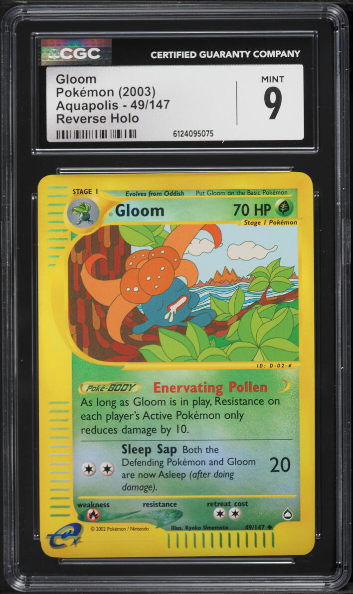 2003 Pokemon Aquapolis Reverse Holo Gloom #49 CGC 9 MINT