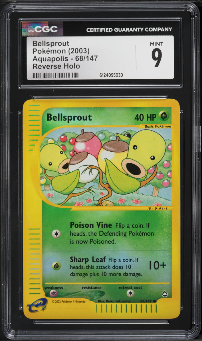 2003 Pokemon Aquapolis Reverse Holo Bellsprout #68 CGC 9 MINT