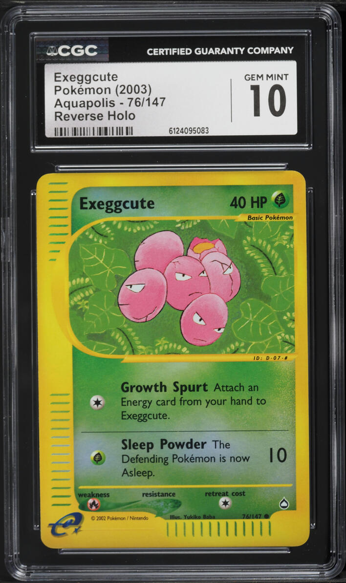 2003 Pokemon Aquapolis Reverse Holo Exeggcute #76 CGC 10 GEM MINT