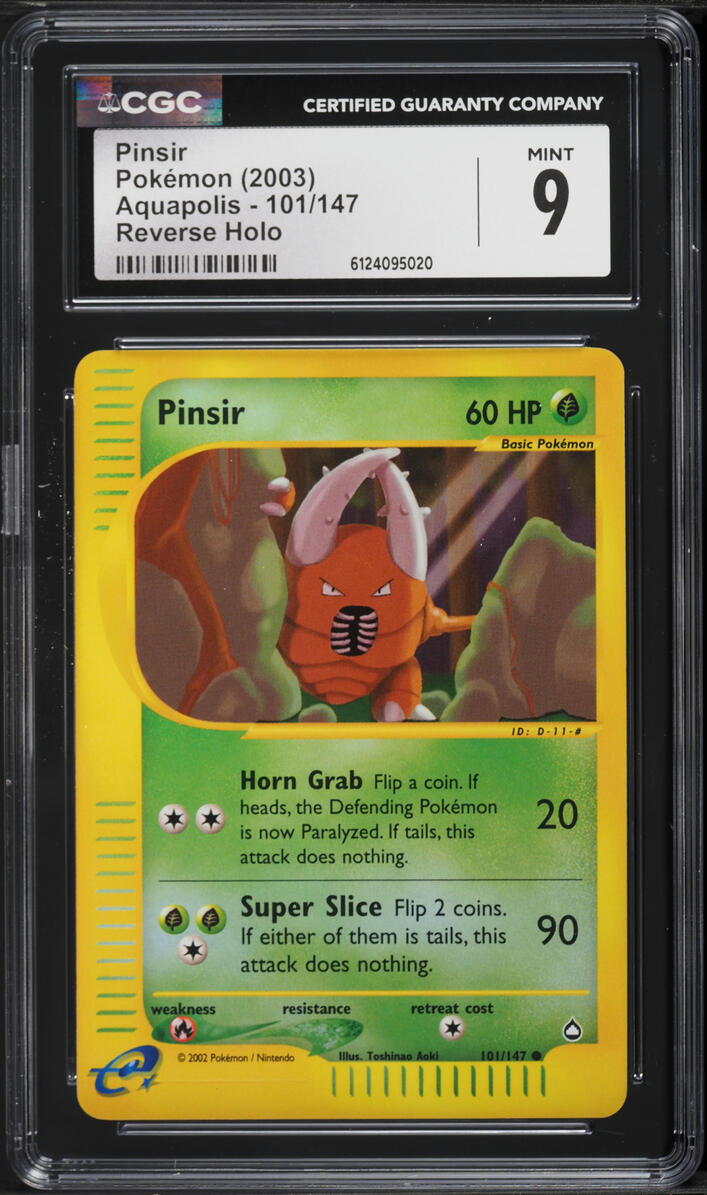 2003 Pokemon Aquapolis Reverse Holo Pinsir #101 CGC 9 MINT