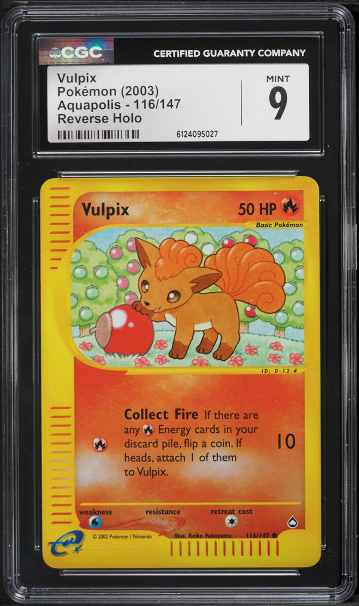 2003 Pokemon Aquapolis Reverse Holo Vulpix #116 CGC 9 MINT