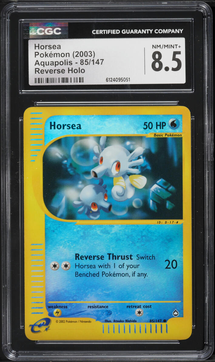 2003 Pokemon Aquapolis Reverse Holo Horsea #85 CGC 8.5 NM-MT+