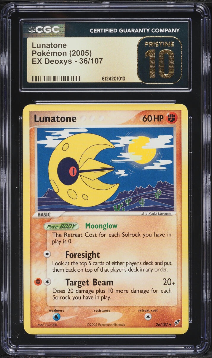 2005 Pokemon EX Deoxys Lunatone #36 CGC 10 PRISTINE