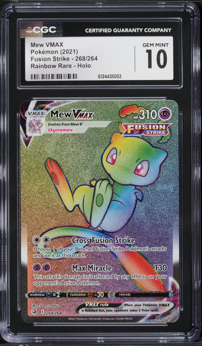 2021 Pokemon Sword & Shield Fusion Strike Rainbow Rare Mew VMAX #268 CGC 10 GEM MINT