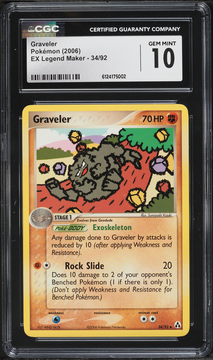 2006 Pokemon EX Legend Maker Graveler #34 CGC 10 GEM MINT